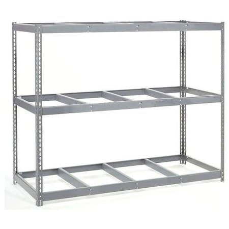 Global Industrial 3 Shelf, Wide Boltless Shelving, Starter, 3600 lb Cap, 96inW x 24inD x 60inH, No Deck 600232